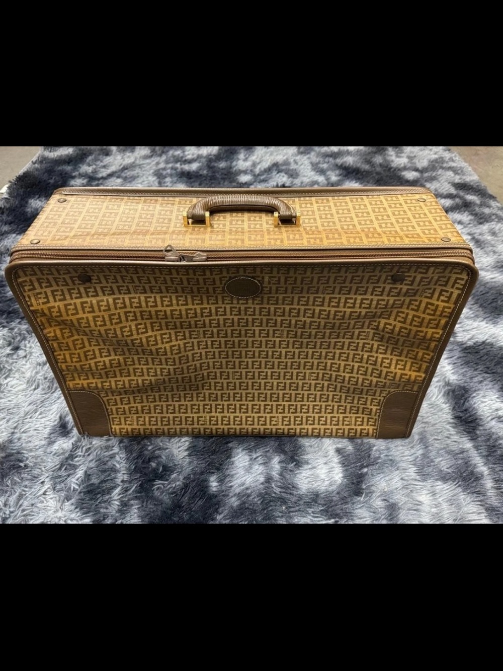 Fendi Tan Brown Monogram Travel Briefcase